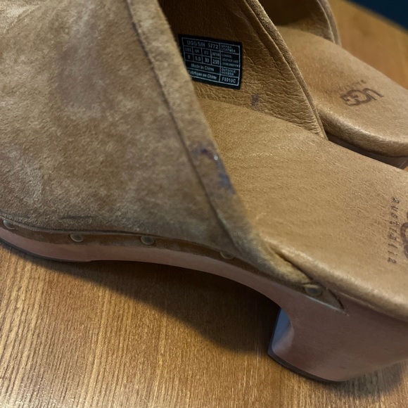 UGG Women's Tan Suede Mules - Picture 5 of 11